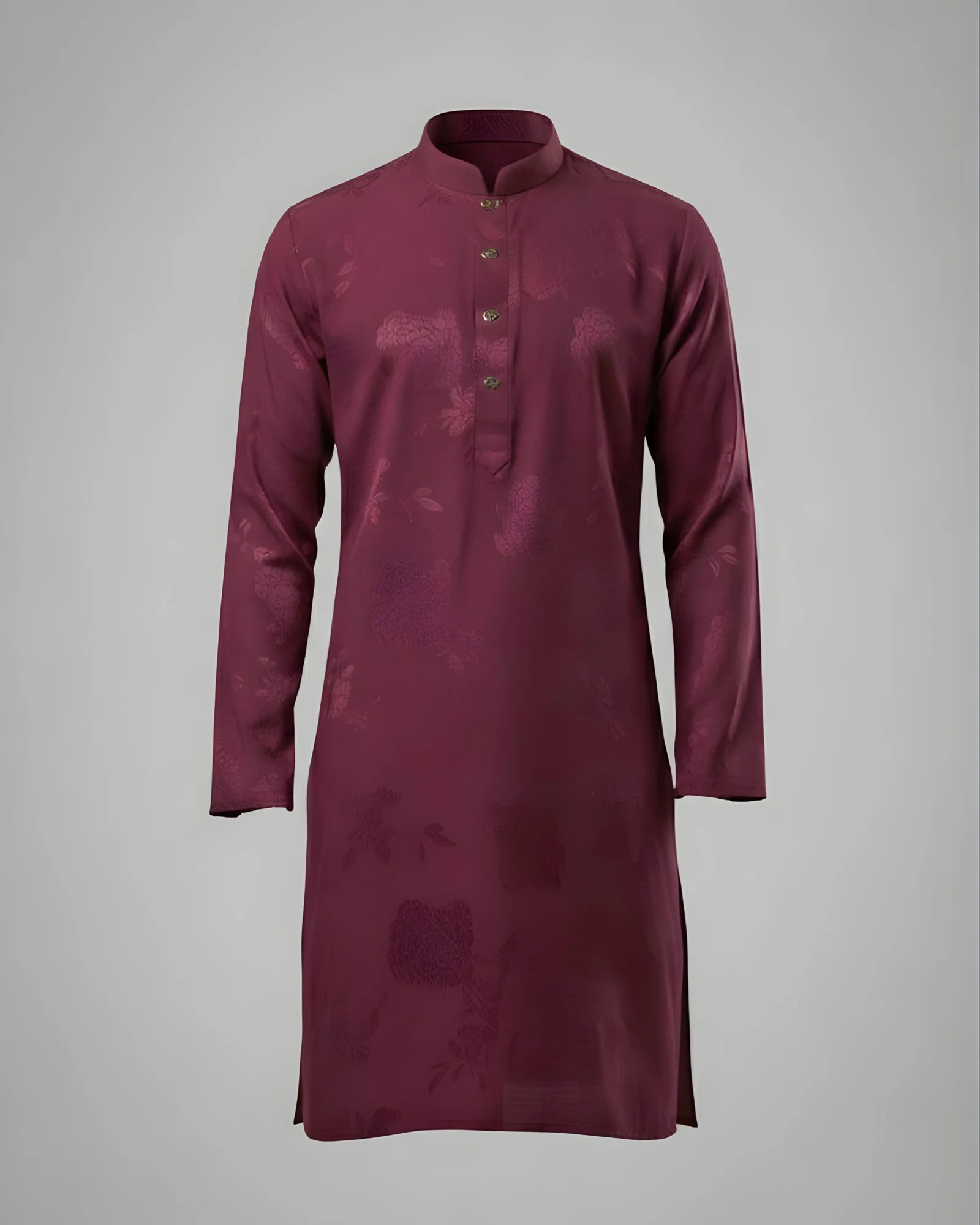 Exclusive মেরুন ‘জাফরান প্রিন্ট’ প্রিমিয়াম পাঞ্জাবি