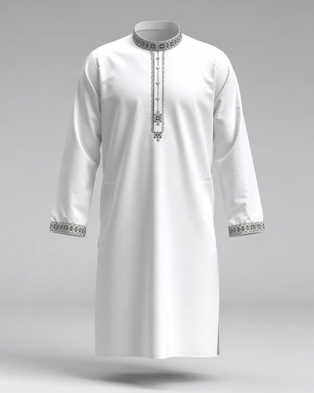 প্রিমিয়াম White ‘জাফরান ফেব্রিক্স’ টেক্সচার্ড পাঞ্জাবি